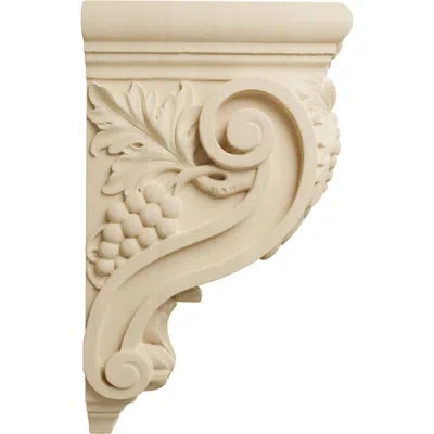 Ekena Millwork Devon Grapes & Vines Corbel In Lindenwood