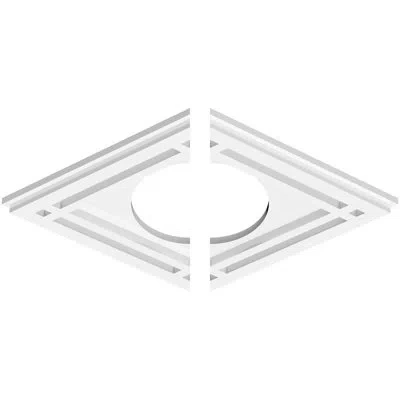 Ekena Millwork Diamond Architectural Grade Pvc Contemporary Ceiling Medallion, Two Piece