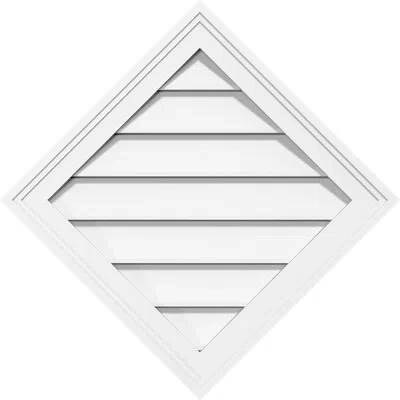 Ekena Millwork Diamond Surface Mount: Functional, Brickmould Frame Pvc Gable Vent