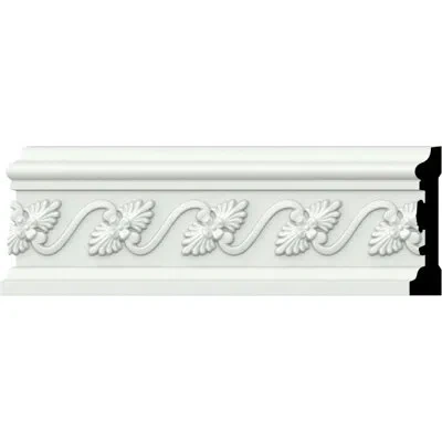 Ekena Millwork Diane  Leaf And Ribbon 3 1/2"h X 96"w X 3/4"d Chair Rail In White