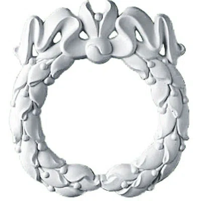 Ekena Millwork Dublin 7 7/8"h X 8 5/8"w X 3/4"d Wreath Onlay Center In White