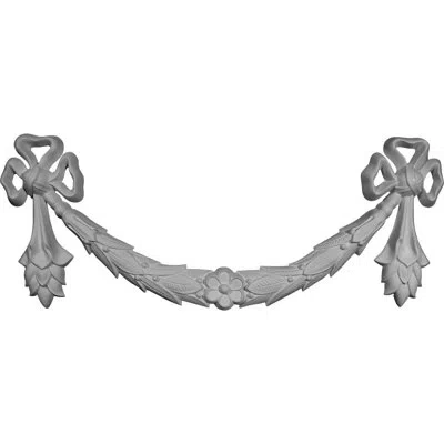 Ekena Millwork Dublin Swag Ribbons 10 1/4"h X 23 5/8"w X 1 3/8"d Onlay In White