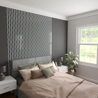 Ekena Millwork Eastport Adjustable Acrylic Decorative Slat Wall Panel Kit (44-pack) In Gray