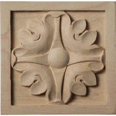 Ekena Millwork Edinburgh 3 1/2"h X 3 1/2"w X 3/4"d Rosette In Rubberwood