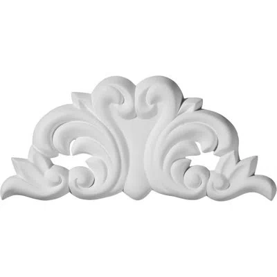 Ekena Millwork Edinburgh 3 7/8"h X 8 5/8"w X 5/8"d Leaf Onlay Center In White