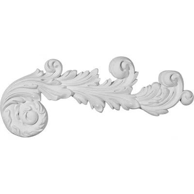 Ekena Millwork Edinburgh 7"h X 17 1/2"w X 1 1/8"d Scroll Onlay Right In White