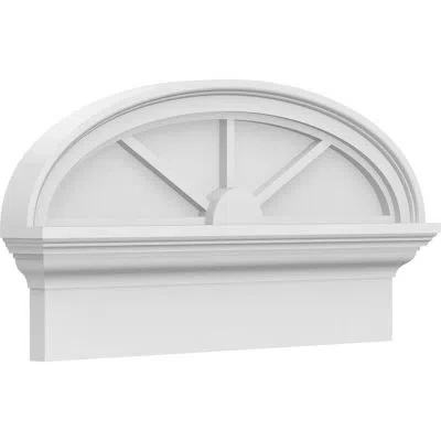 Ekena Millwork Elliptical 3 Spoke Architectural Grade Pvc Combination Pediment In White