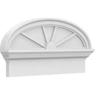 Ekena Millwork Elliptical 4 Spoke Architectural Grade Pvc Combination Pediment In White