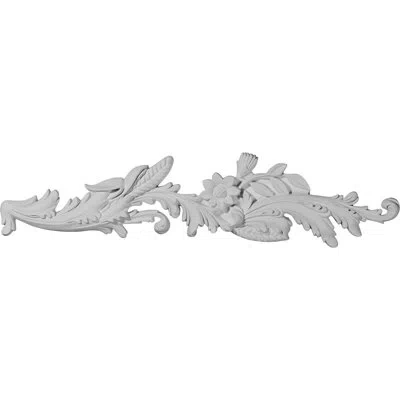 Ekena Millwork Elsinor 6 5/8"h X 26 3/4"w X 1 1/8"d Swag Onlay Right In White