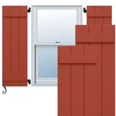 Ekena Millwork Enduracore Composite, Two Board Joined Board-n-batten Shutters In Colorful Leaves