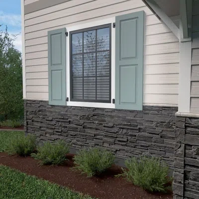 Ekena Millwork Enduracore Composite Two Equal Raised Panel Shutters In Sojourn Blue