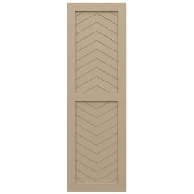 Ekena Millwork Enduracore Composite Two Panel Chevron Modern Style Shutters In Primed