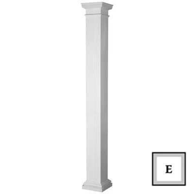 Ekena Millwork Endura-stone Pro Series Column Square Non-tapered Shaft, Tuscan Capital/base, Unsplit In White
