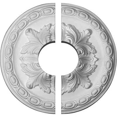 Ekena Millwork Endurathane Acanthus Ceiling Medallion, 11 3/8"od X 3 1/2"id X 2"p (fits Canopies Up To 3 1/2"), Two