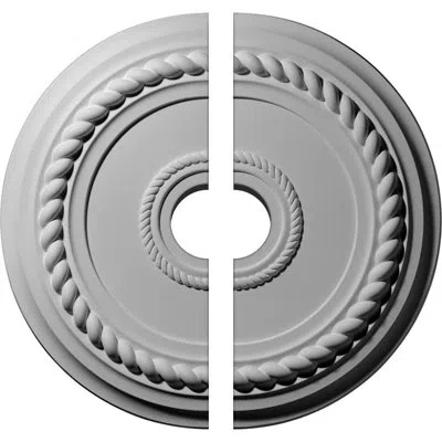 Ekena Millwork Endurathane Alexandria Rope Ceiling Medallion, 19 5/8"od X 3 1/2"id X 1 1/2"p (fits Canopies Up To 4