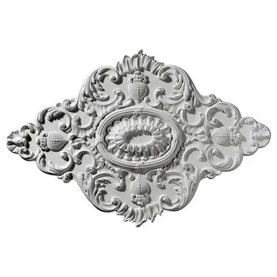 Ekena Millwork Endurathane Ashford Ceiling Medallion, 42 3/4"w X 28 7/8"h X 1"p In Primed