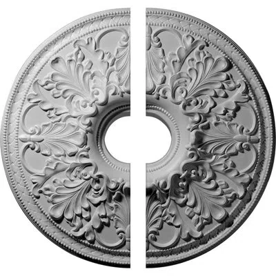 Ekena Millwork Endurathane Ashley Ceiling Medallion, 23 7/8"od X 4"id X 2 1/8"p (fits Canopies Up To 4 3/4"), Two P
