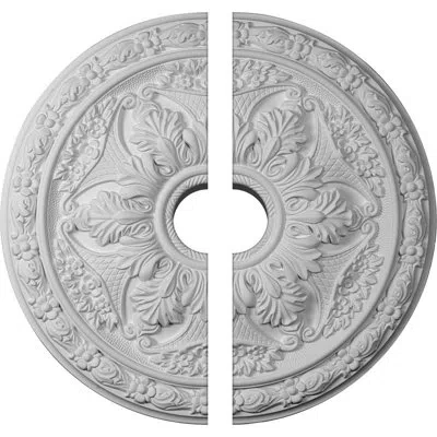 Ekena Millwork Endurathane Baile Ceiling Medallion, 20"od X 3 1/2"id X 1 5/8"p (fits Canopies Up To 3 1/2"), Two Pi