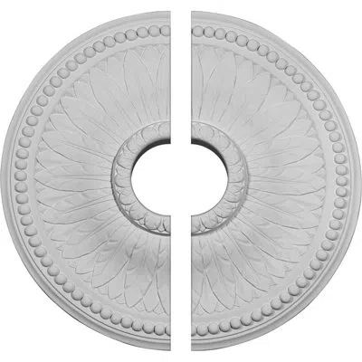 Ekena Millwork Endurathane Bailey Ceiling Medallion, 18 1/8"od X 3 1/2"id X 3/4"p (fits Canopies Up To 4"), Two Pie
