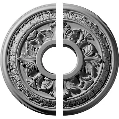 Ekena Millwork Endurathane Baltimore Ceiling Medallion, 15 3/8"od X 4 1/4"id X 1 1/2"p (fits Canopies Up To 5 1/2")