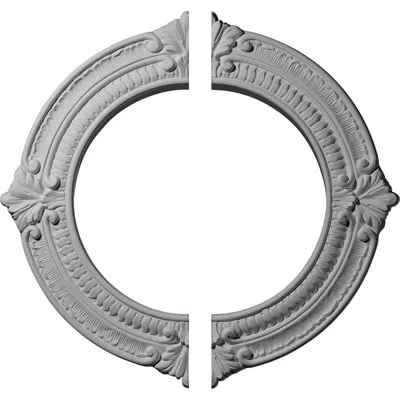 Ekena Millwork Endurathane Benson Ceiling Medallion, 13 1/8"od X 8"id X 5/8"p (fits Canopies Up To 8"), Two Piece, 