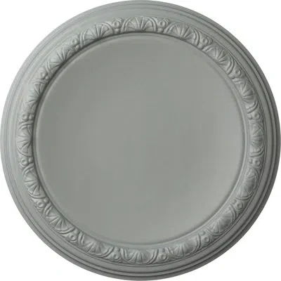 Ekena Millwork Endurathane Carlsbad Ceiling Medallion, 19 1/2"od X 1 3/4"p, Hand-painted Gobi Desert Crackle Finish In Primed