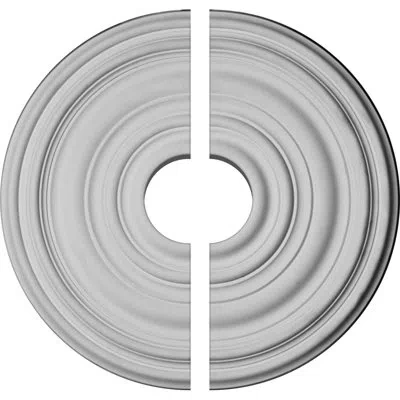 Ekena Millwork Endurathane Carton Ceiling Medallion, 12 5/8"od X 1"p (for Canopies Up To 3 1/2"), Two Piece, Factor