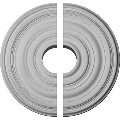 Ekena Millwork Endurathane Carton Ceiling Medallion, 17 3/4"od X 1 3/8"p (for Canopies Up To 5"), Two Piece, Factor