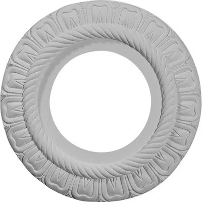 Ekena Millwork Endurathane Claremont Ceiling Medallion, 9"od X 4 1/2"id X 1/2"p (fits Canopies Up To 5 5/8") In Primed