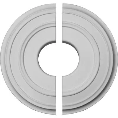 Ekena Millwork Endurathane Classic Ceiling Medallion, 12 3/8"od X 4"id X 1 1/8"p (fits Canopies Up To 7 1/4"), Two  In Light Gray