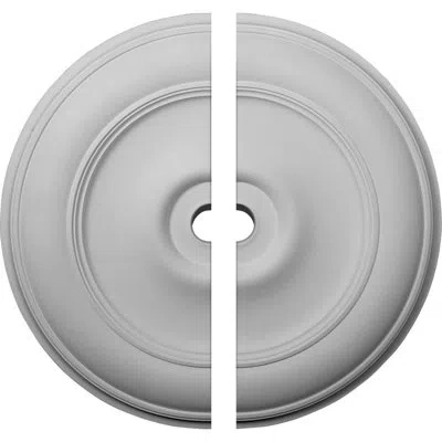 Ekena Millwork Endurathane Classic Ceiling Medallion, 44 1/2"od X 4"id X 4 "p (fits Canopies Up To 8 1/4"), Two Pie In Gray
