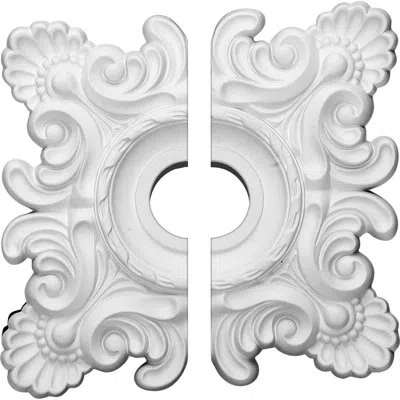 Ekena Millwork Endurathane Crawley Ceiling Medallion, 18"w X 18"h X 3 1/4"id X 1 1/2"p (fits Canopies Up To 6 3/4")