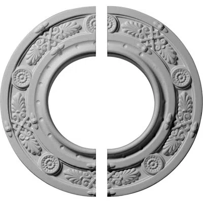 Ekena Millwork Endurathane Daniela Ceiling Medallion, 8"od X 3 7/8"id X 1/2"p (fits Canopies Up To 3 7/8"), Two Pie