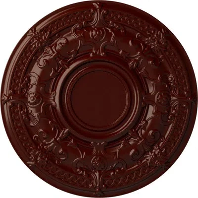 Ekena Millwork Endurathane Dauphine Ceiling Medallion, 33 7/8"od X 1 3/8"p (fits Canopies Up To 13 1/4") In Brushed Mahogany