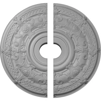 Ekena Millwork Endurathane Dauphine Ceiling Medallion, 33 7/8"od X 6"id X 1 3/8"p (fits Canopies Up To 13 1/4"), Tw