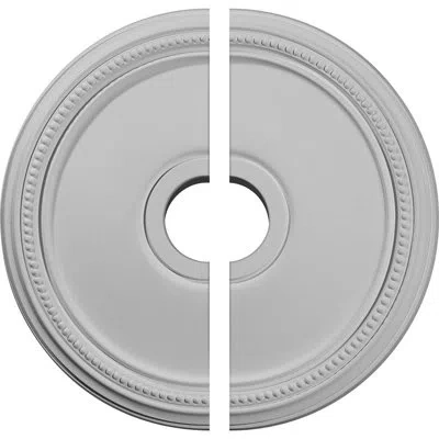 Ekena Millwork Endurathane Diane Ceiling Medallion, 18"od X 3 5/8"id X 1 1/8"p (fits Canopies Up To 5 3/8"), Two Pi