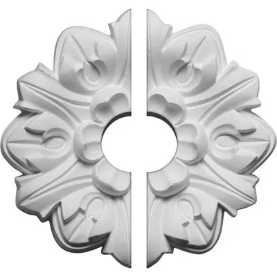 Ekena Millwork Endurathane Emery Leaf Ceiling Medallion, 7 5/8"od X 1 1/2"id X 1"p (fits Canopies Up To 4 5/8"), Fa