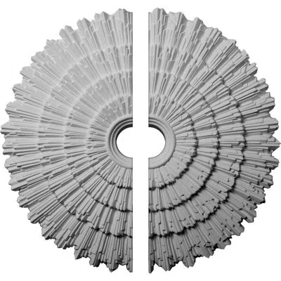 Ekena Millwork Endurathane Eryn Ceiling Medallion, 24 3/4"od X 3 1/4"id X 1 7/8"p (fits Canopies Up To 4"), Two Pie