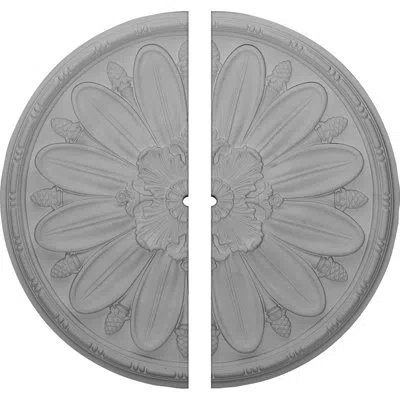 Ekena Millwork Endurathane Fairfax Ceiling Medallion, 29 7/8"od X 1"id X 1 3/8"p (fits Canopies Up To 1"), Two Piec