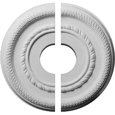 Ekena Millwork Endurathane Federal Roped Small Ceiling Medallion, 12 5/8"od X 3 1/2"id X 1 1/8"p (fits Canopies Up 