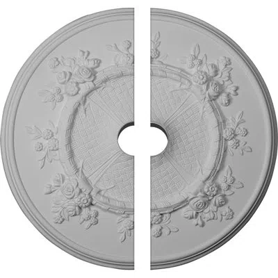 Ekena Millwork Endurathane Flower Ceiling Medallion, 27"od X 3 1/2"id X 1 1/8"p (fits Canopies Up To 3 7/8"), Facto