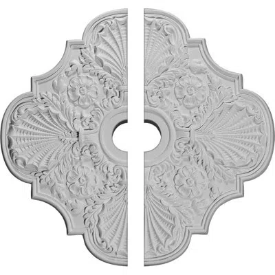 Ekena Millwork Endurathane Flower Ceiling Medallion, 29"od X 3 5/8"id X 1 3/8"p (fits Canopies Up To 6 1/4"), Two P