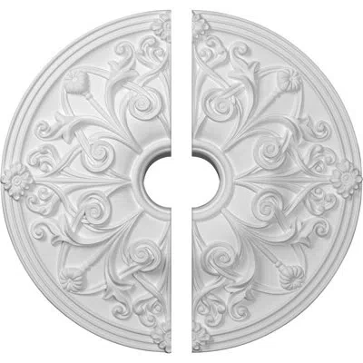 Ekena Millwork Endurathane Jamie Ceiling Medallion, 23 5/8"od X 3 7/8"id X 2 1/8"p (fits Canopies Up To 3 7/8"), Tw