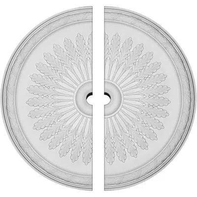 Ekena Millwork Endurathane Juniper Ceiling Medallion, 36"od X 3"id X 1 1/2"p (fits Canopies Up To 7"), Two Piece, F