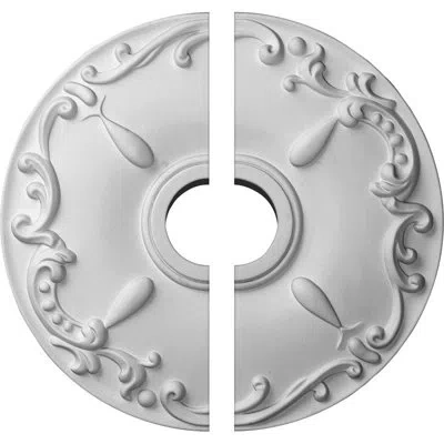 Ekena Millwork Endurathane Kent Ceiling Medallion, 18"od X 3 1/2"id X 1 1/4"p (fits Canopies Up To 5"), Two Piece, 