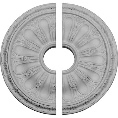Ekena Millwork Endurathane Kirke Ceiling Medallion, 15 3/4"od X 3 1/2"id X 5/8"p (fits Canopies Up To 3 3/4"), Two 