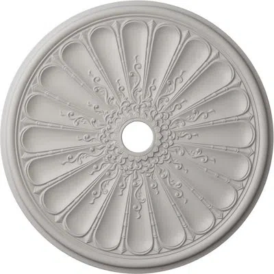 Ekena Millwork Endurathane Kirke Ceiling Medallion, 31 1/2"od X 3 5/8"id X 1 1/2"p (fits Canopies Up To 3 5/8") In Ultra Pure White