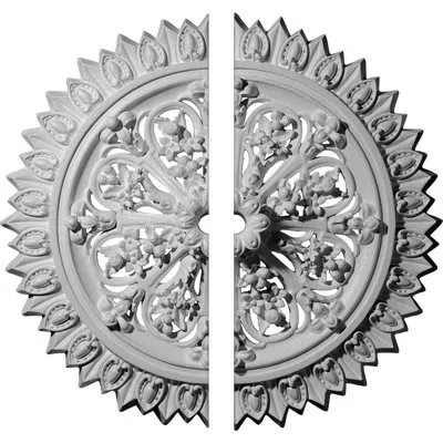 Ekena Millwork Endurathane Lariah Ceiling Medallion, 24 3/4"od 1 3/8"id X 3 1/4"p (fits Canopies Up To 1 3/8"), Two
