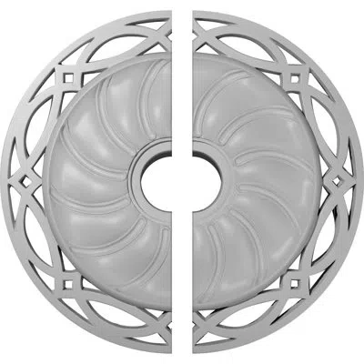 Ekena Millwork Endurathane Loera Ceiling Medallion, 26 5/8"od X 4 1/2"id X 1 3/8"p (fits Canopies Up To 6 1/4"), Tw