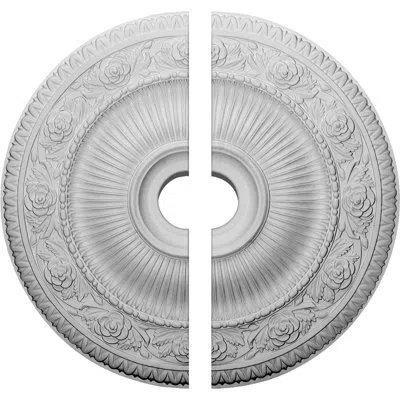 Ekena Millwork Endurathane Logan Ceiling Medallion, 24 1/4"od X 3 7/8"id X 2"p (fits Canopies Up To 6 1/8"), Two Pi